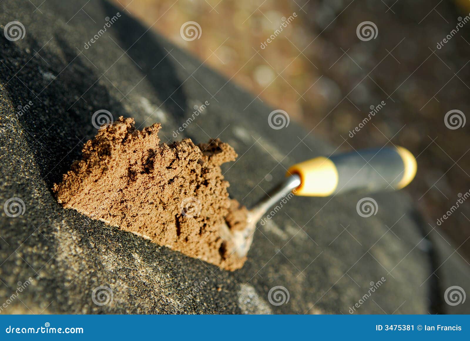 Trowel and cement. stock image. Image of exterior, building - 3475381