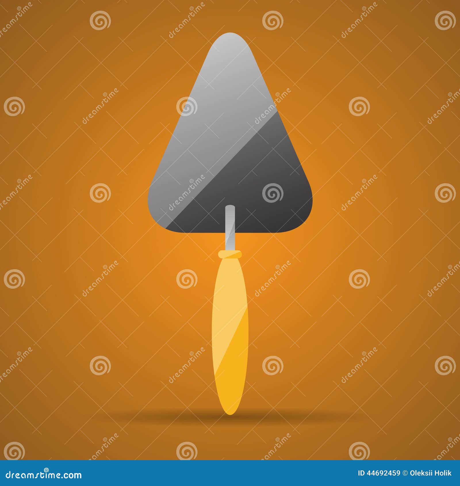 Trowel icon, flat design stock vector. Illustration of wood 44692459