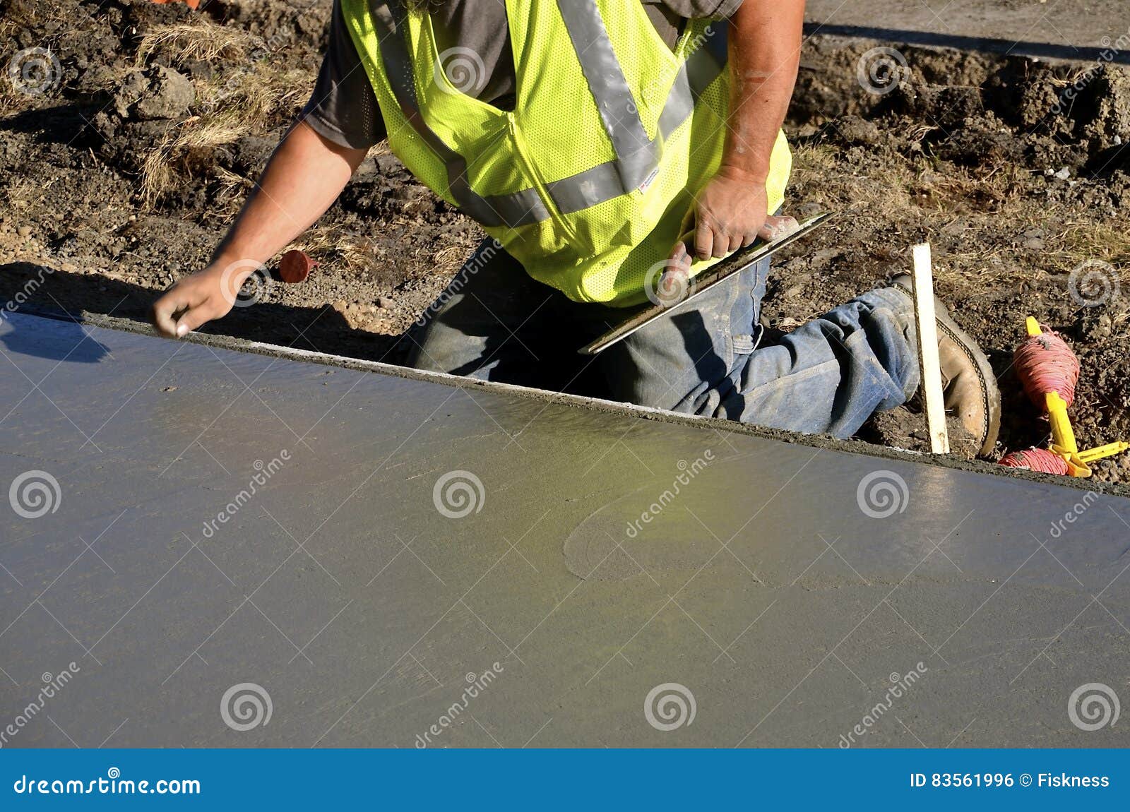 Troweling wet concrete stock photo. Image of picks, trowel 83561996