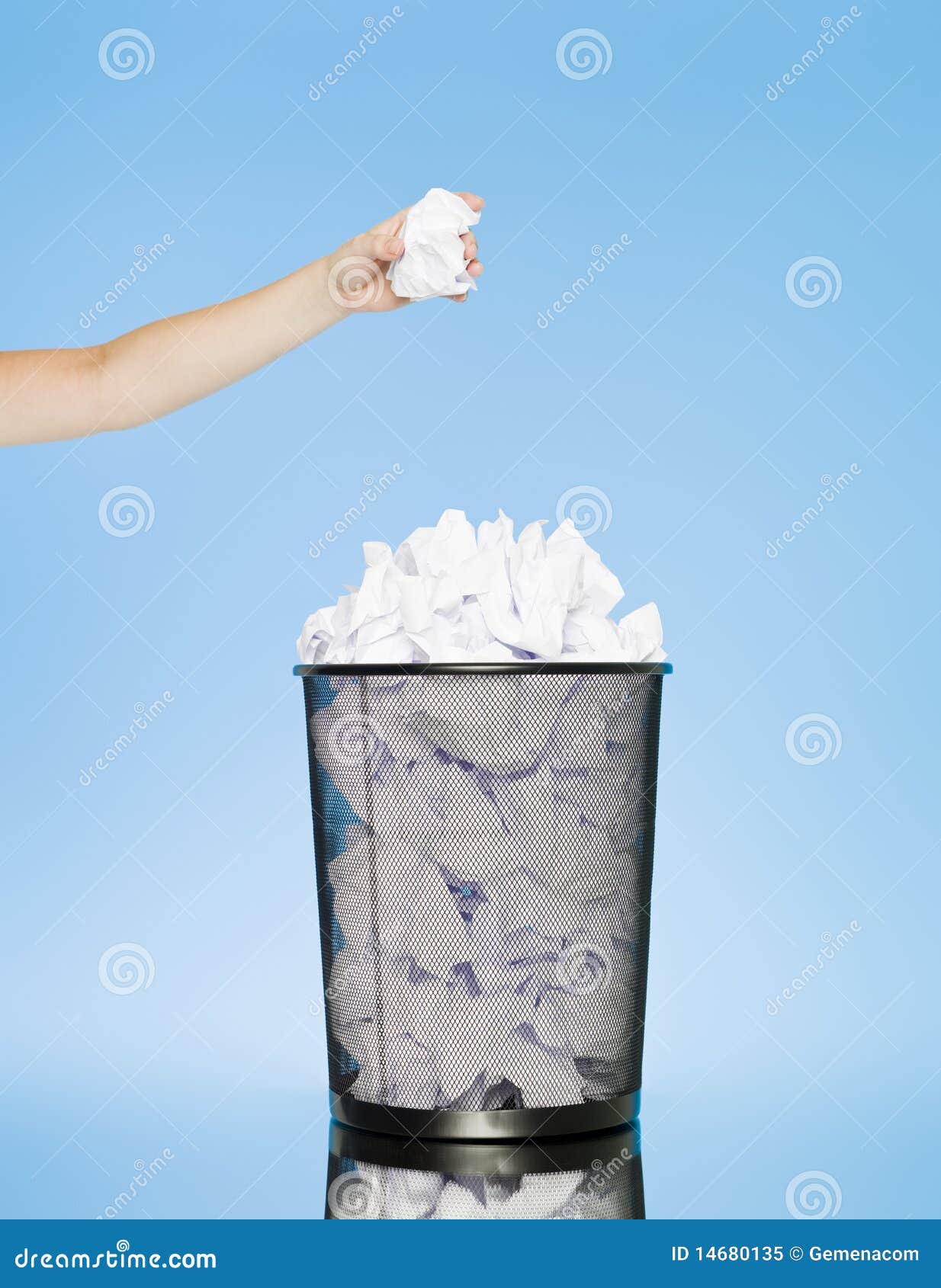 Trowing a Paper into a Wastebasket Stock Image Image of mistake
