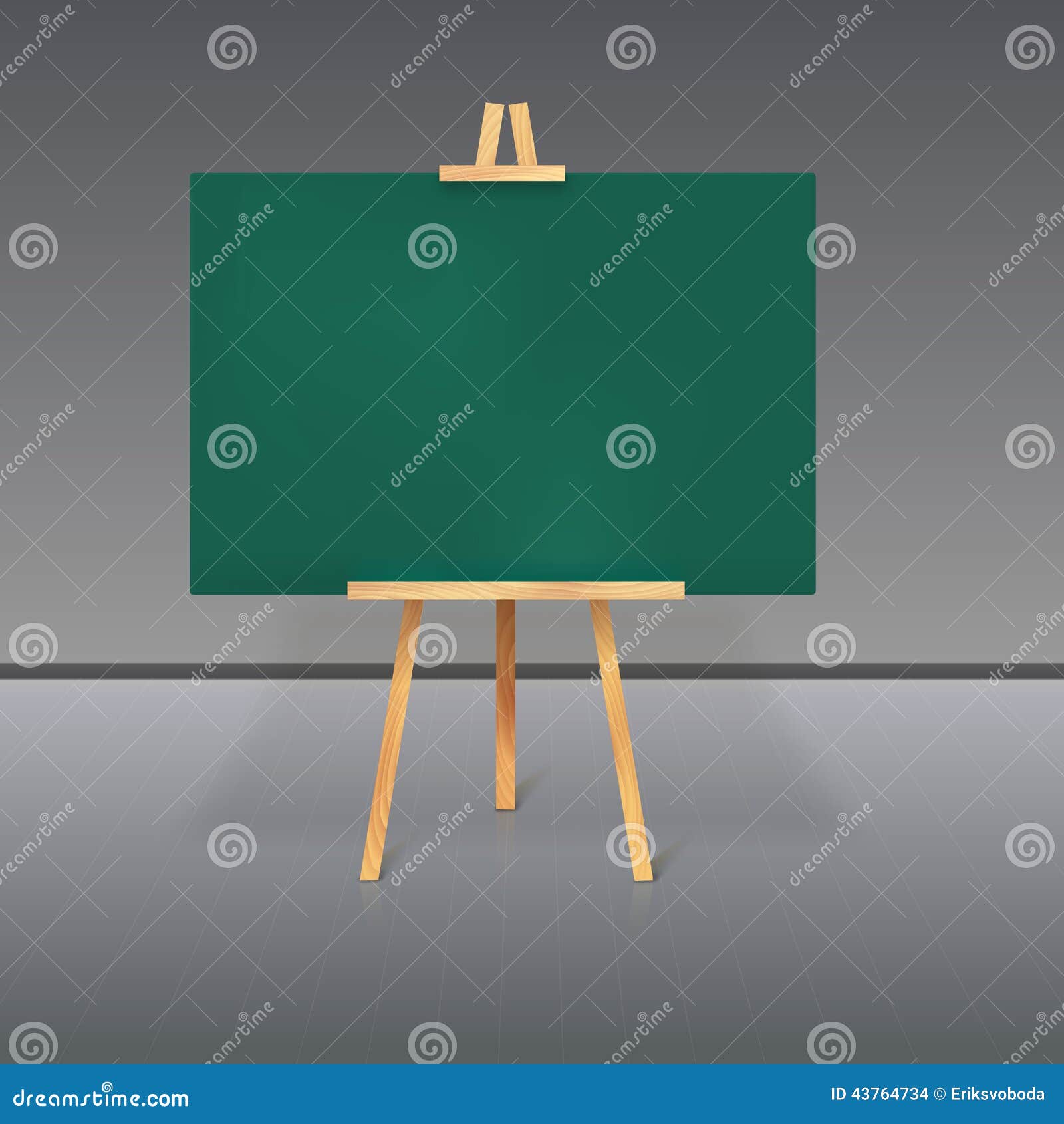 Trípode De Madera Con Una Pizarra Verde Ilustración del Vector - Imagen