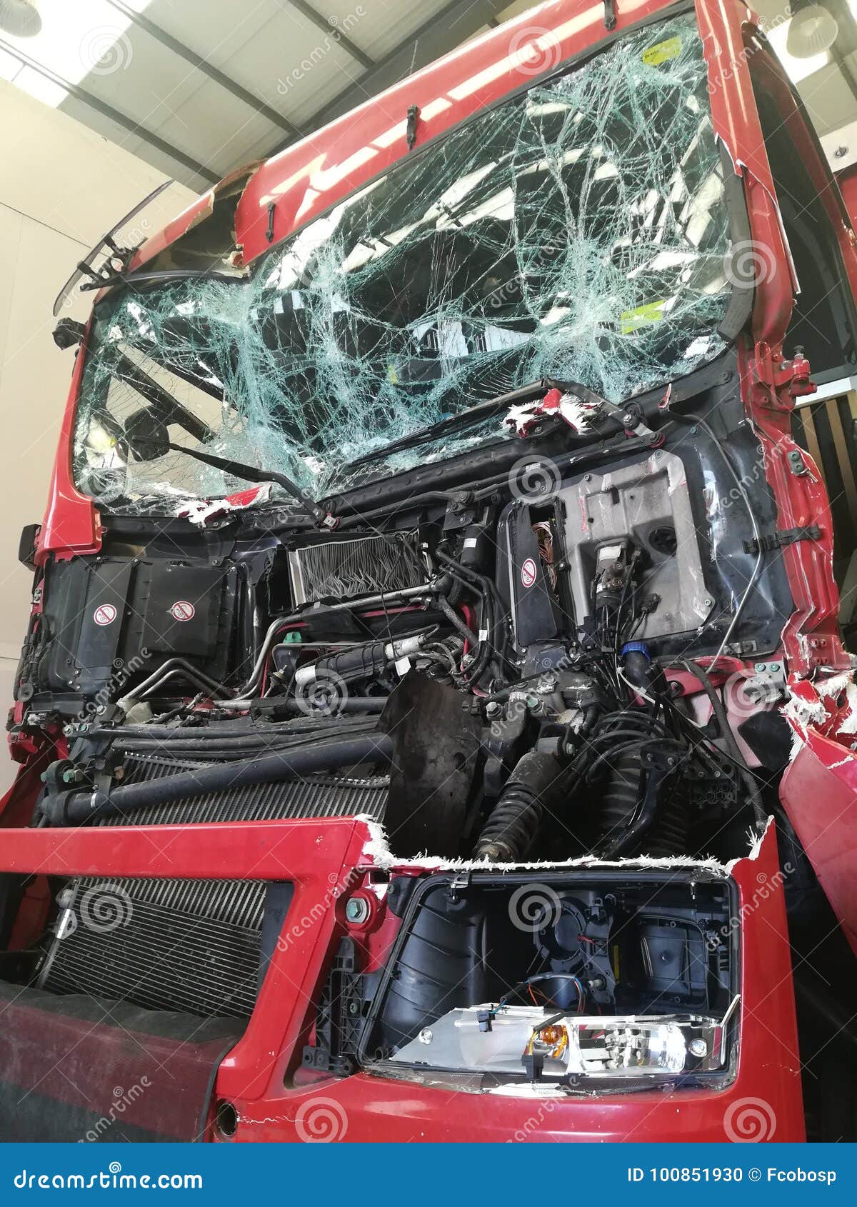 Truck accident stock photo. Image of truck, hood, insurance 100851930