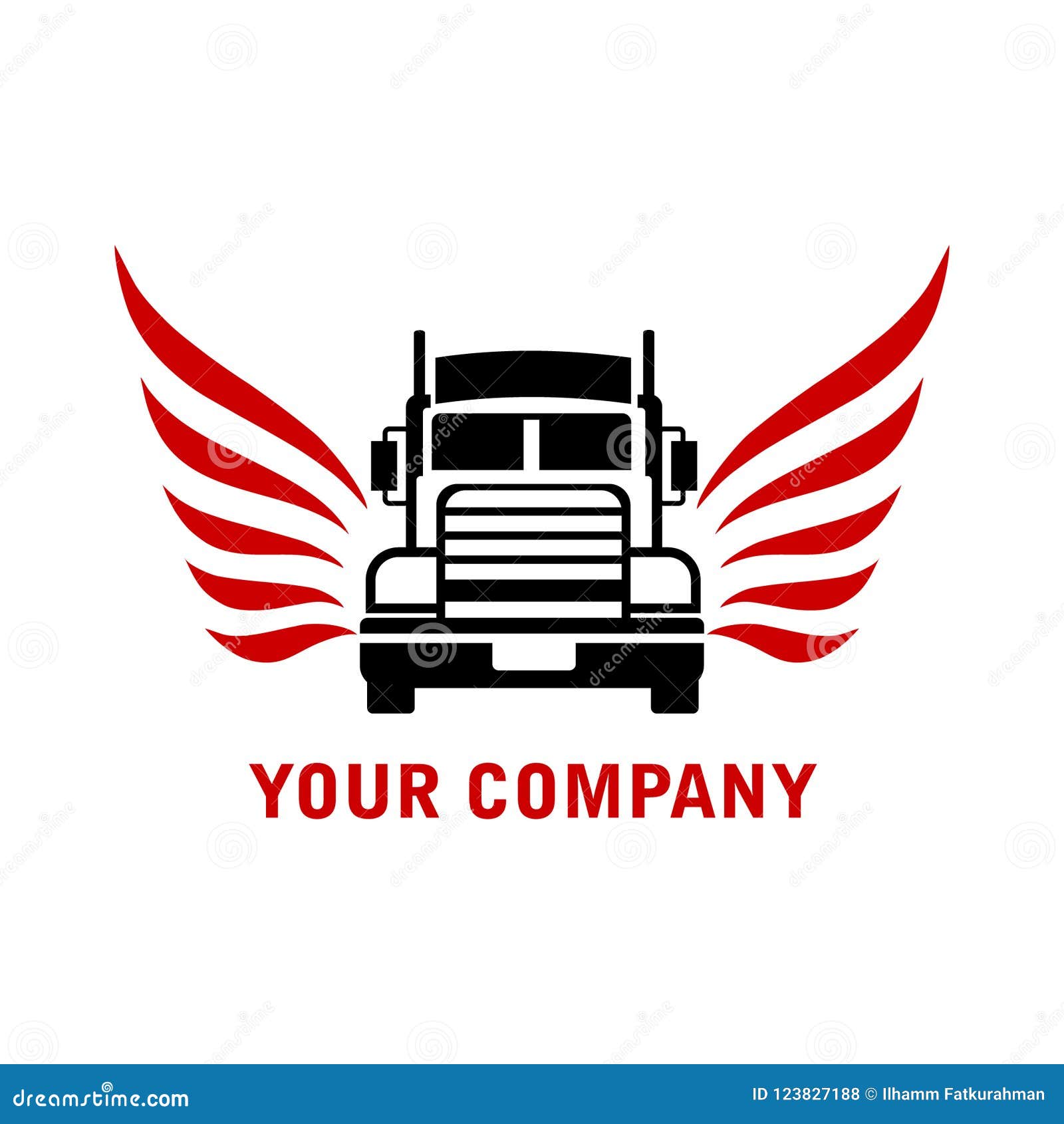 Truck with wings logo