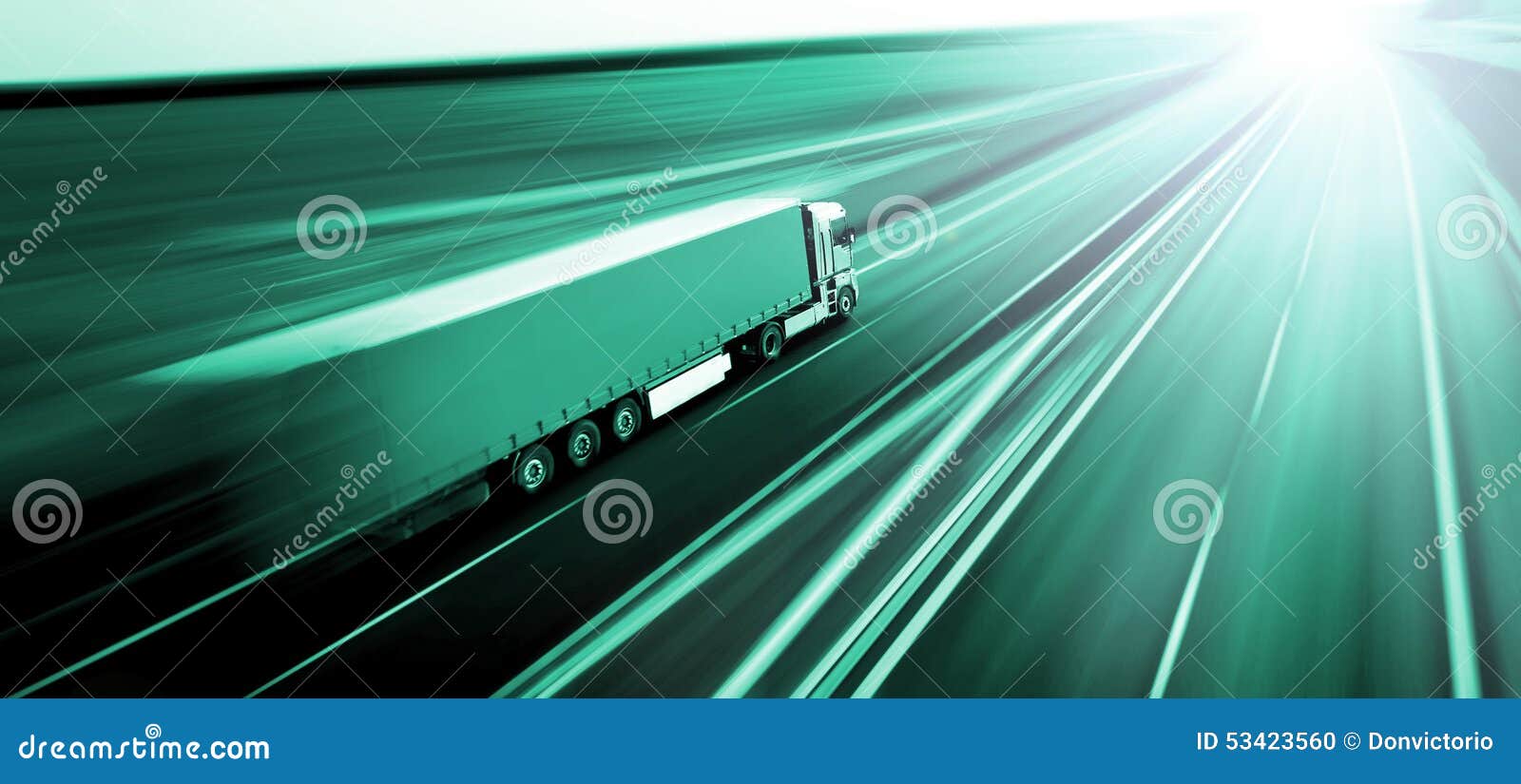truck on asphalt road motion blur