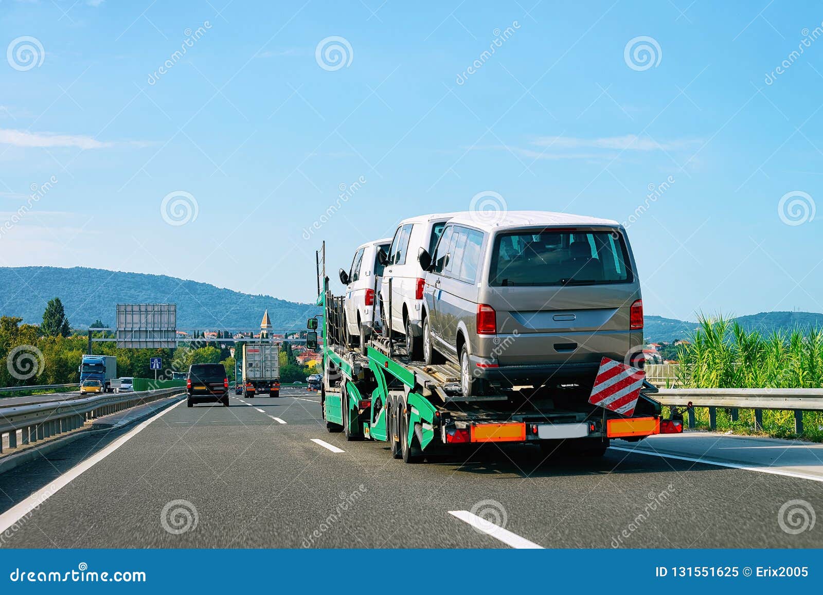 Truck Carrier with Mini Vans in Asphalt 