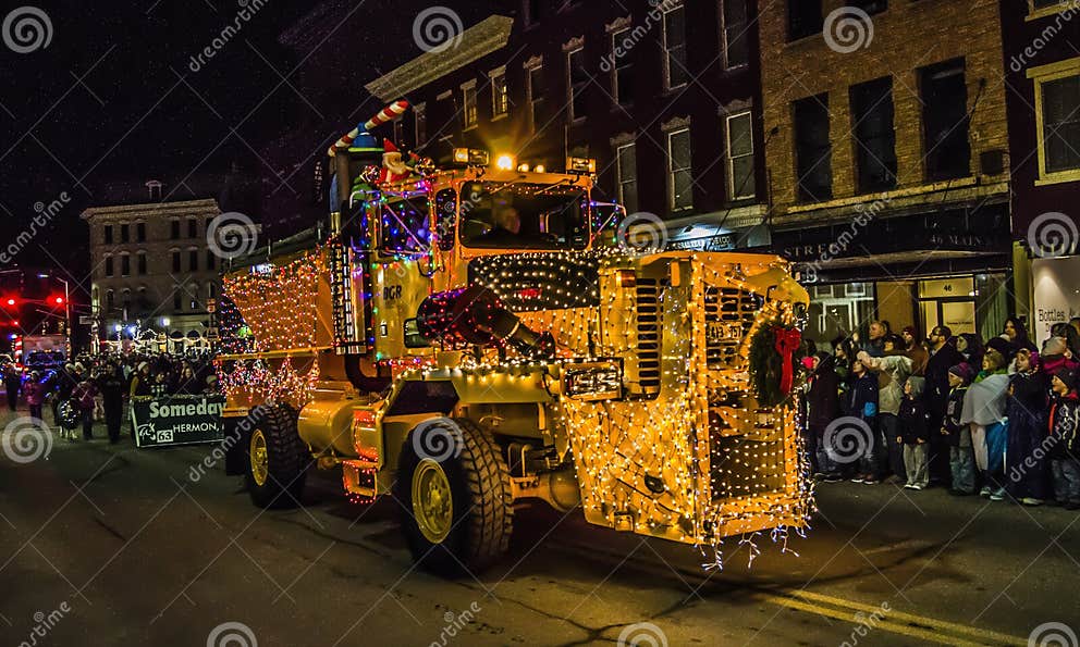 Truck Decorated at Holiday Parade Editorial Photography Image of