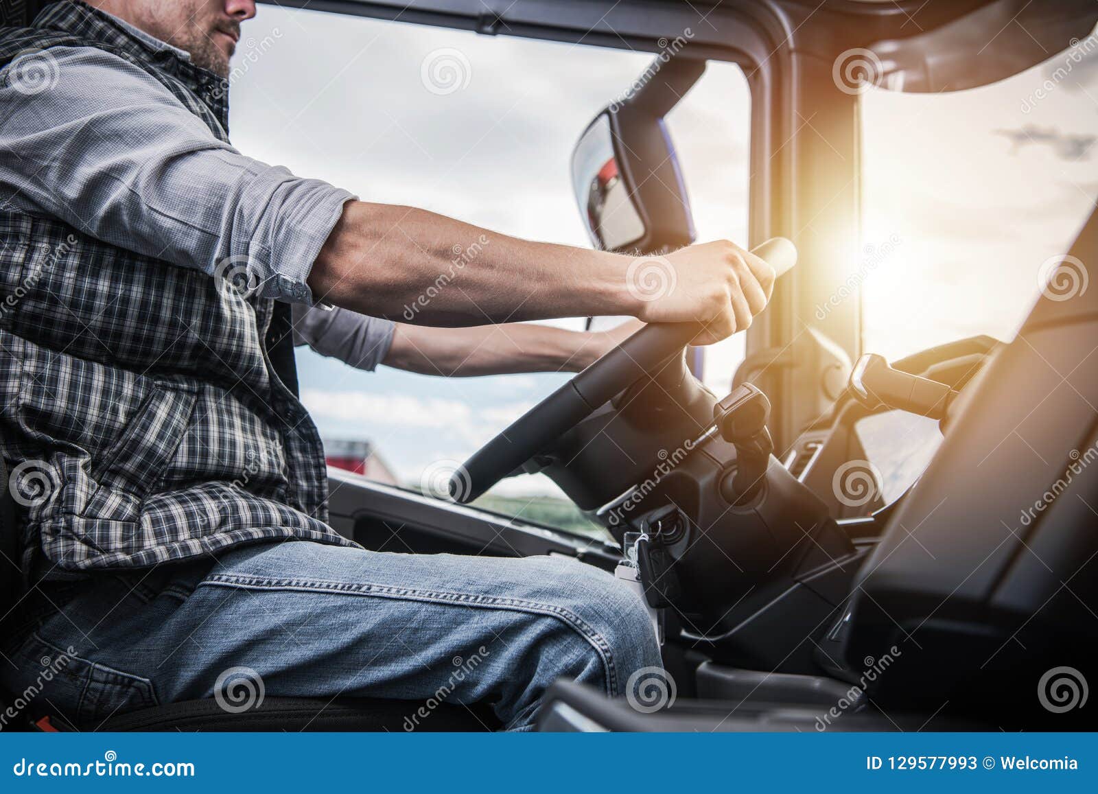 truck driver behind the wheel