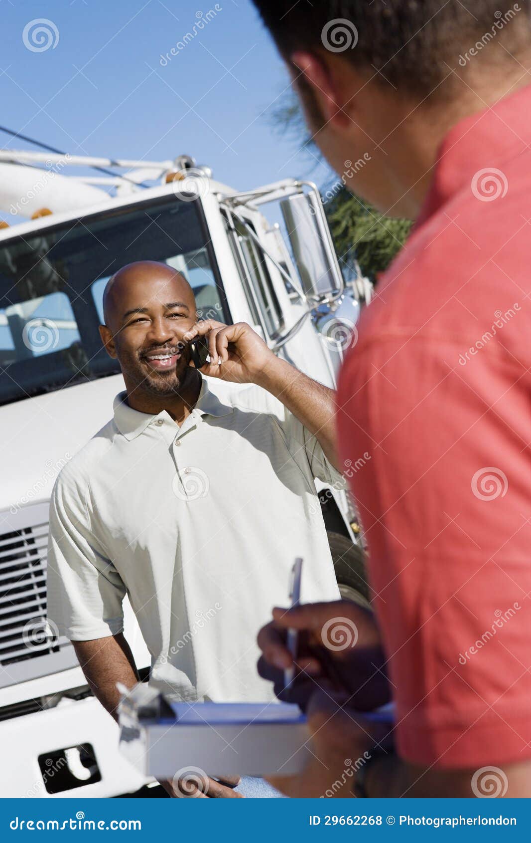 truck driver with his coworker