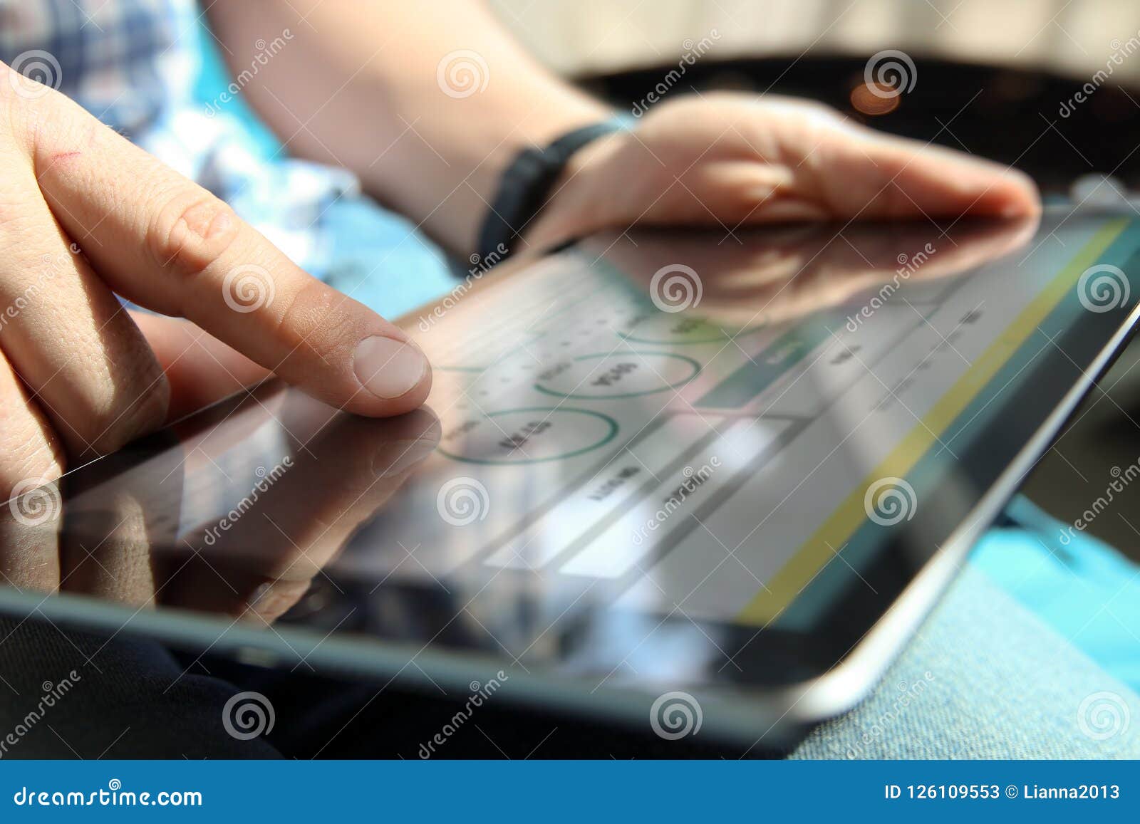 Truck Driver Working with Electronic Logbook. ELD Stock Image Image