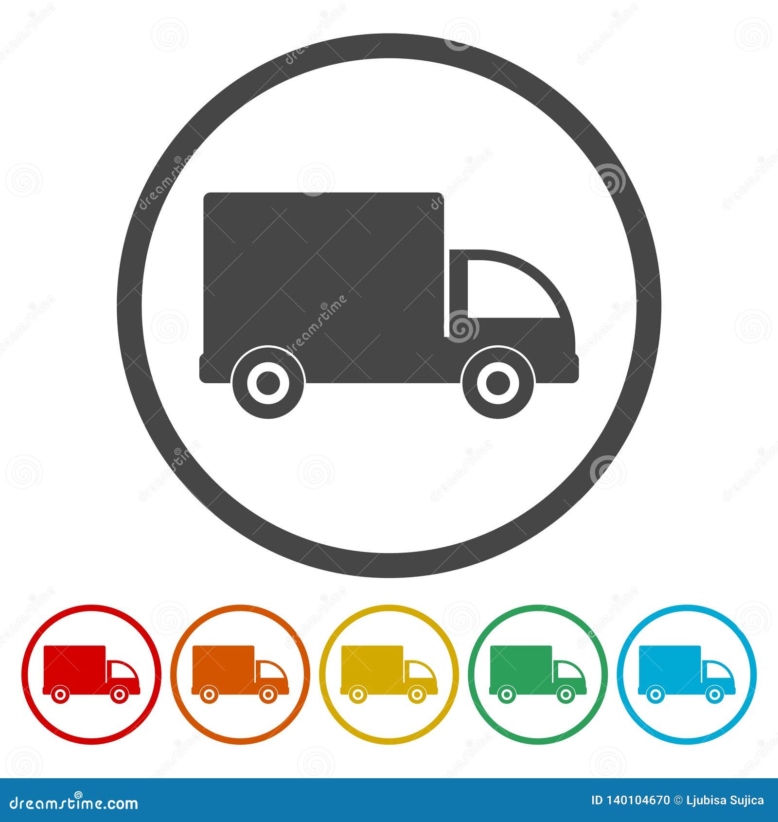 Truck icons set stock vector. Illustration of lorry 140104670