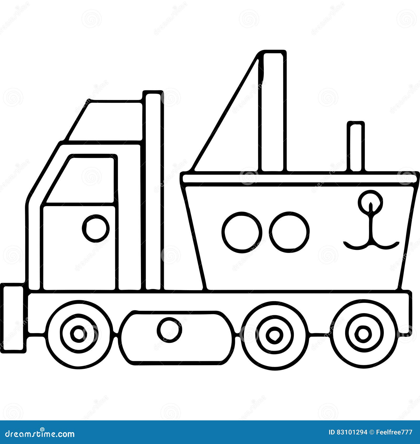 Truck Kids Geometrical Figures Coloring Page Stock Illustration Illustration Of Family Candles 83101294