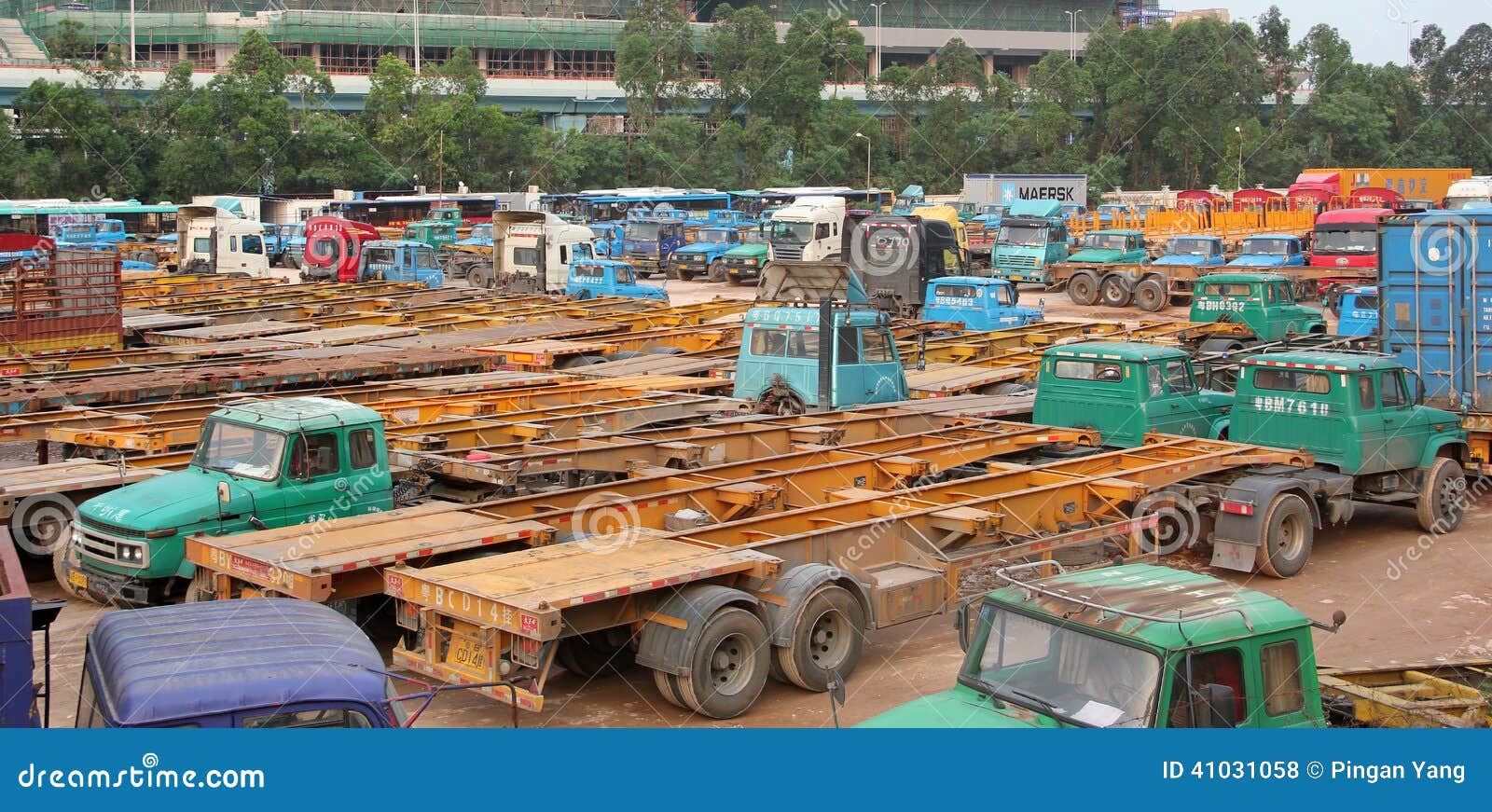 The Truck parking editorial stock photo. Image of lumber - 41031058