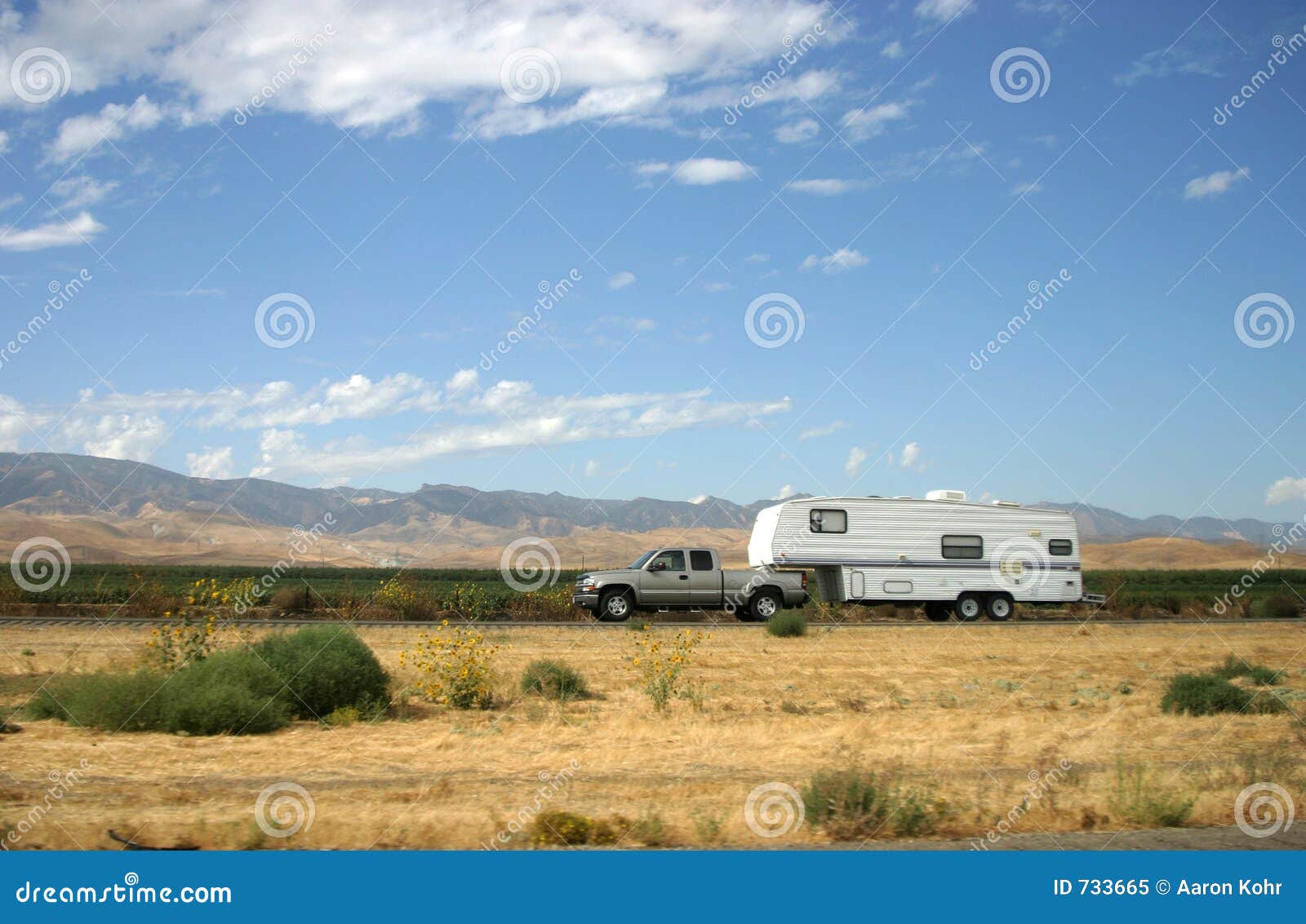 Truck Pulling Trailer stock image. Image of motor, journey 733665