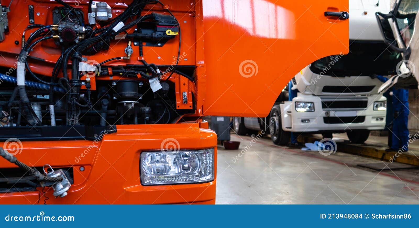 Truck repair service stock photo. Image of fixing, indoor 213948084