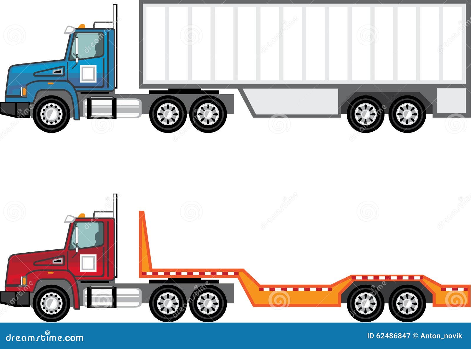 Truck Semi And Flatbed Stock Vector - Image: 62486847
