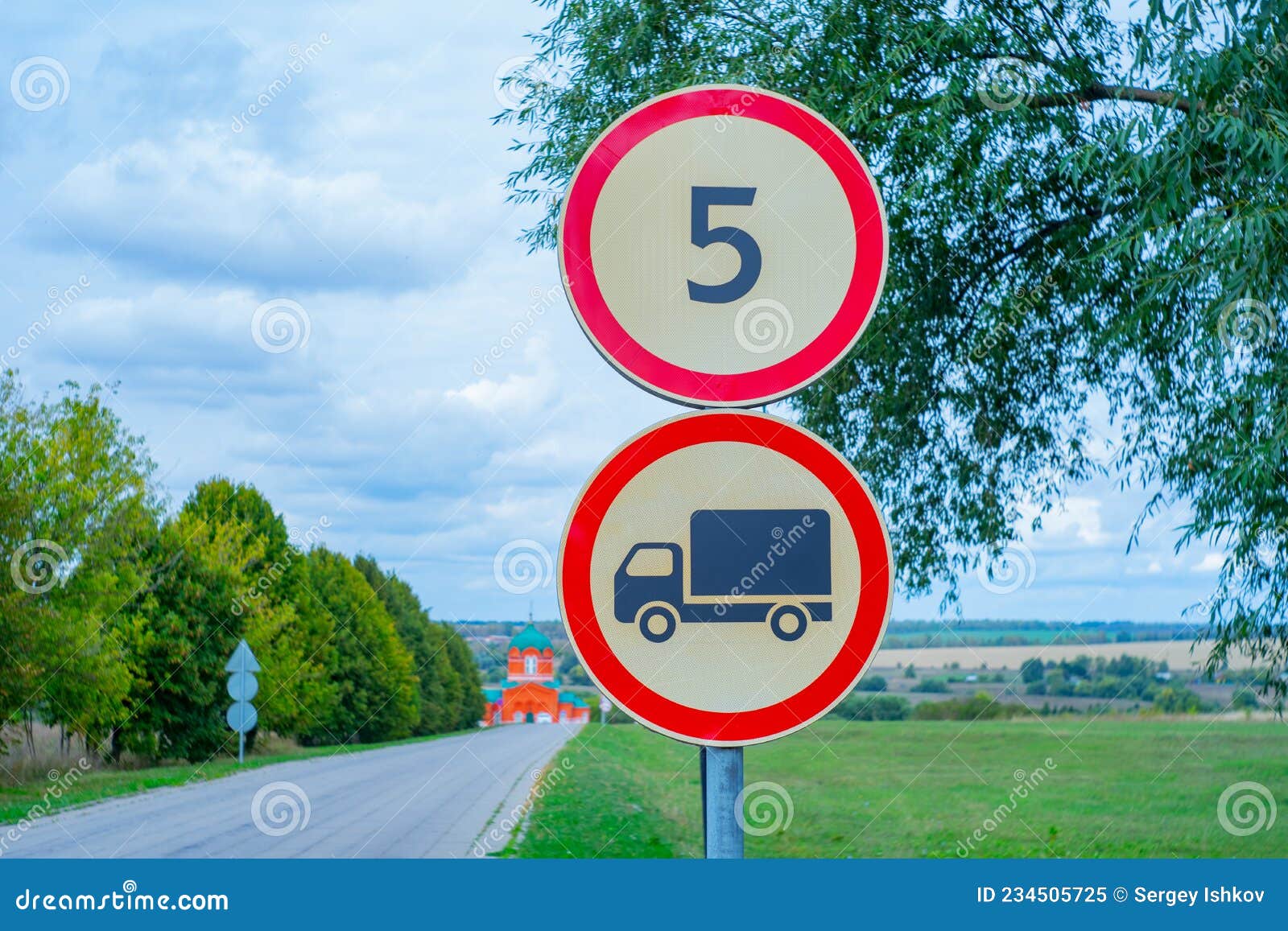 Truck Speed Limit Sign 5 Km Stock Image Image of overtake, lorry 234505725