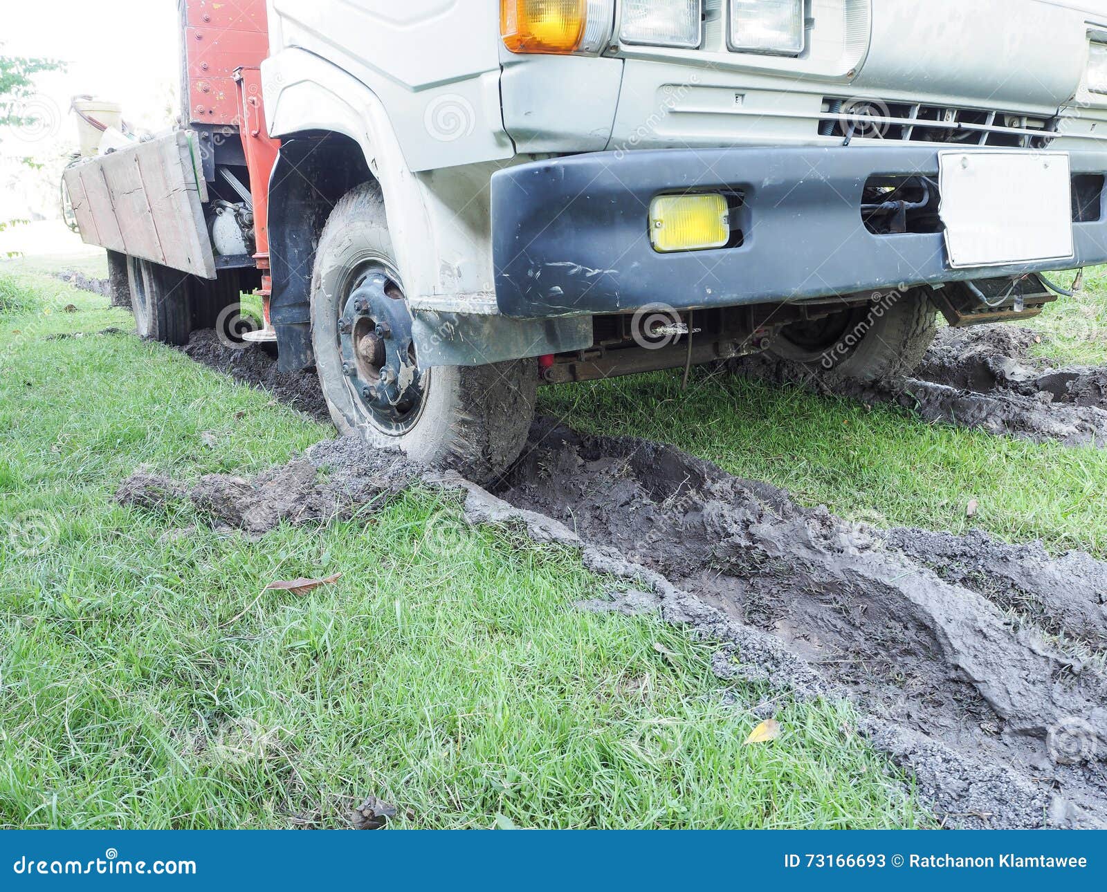 Truck stuck in mud. stock image. Image of danger, country 73166693