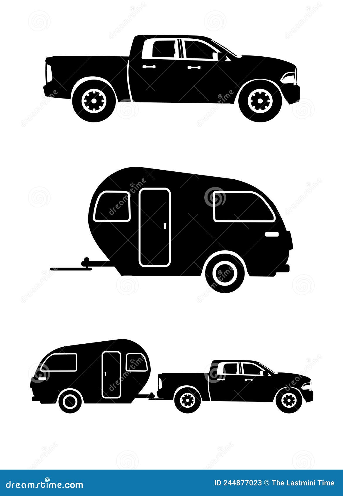 Truck and Trailer Caravan Logo Stock Vector - Illustration of motor ...