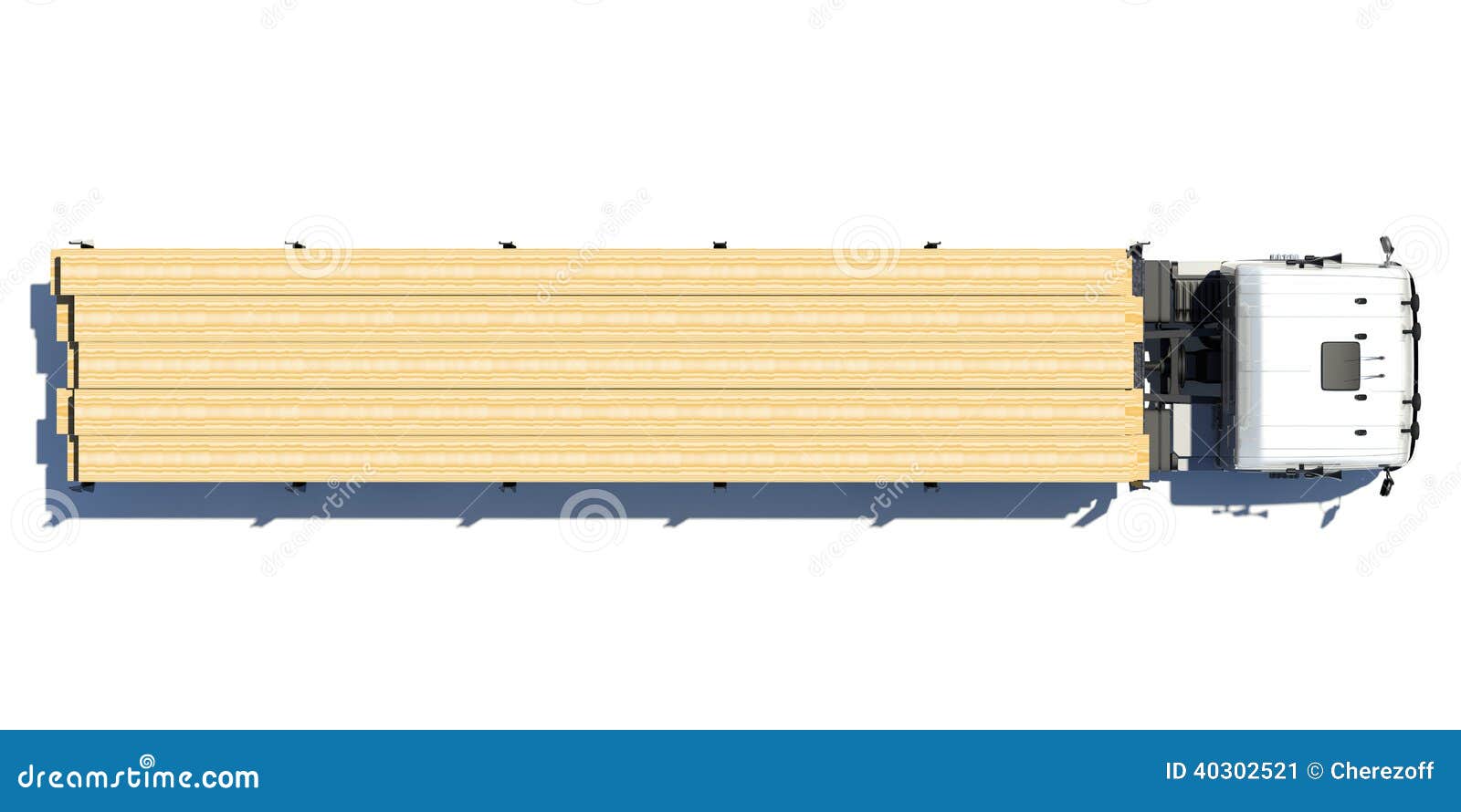 Truck Transporting Lumber. Top View Stock Illustration - Illustration