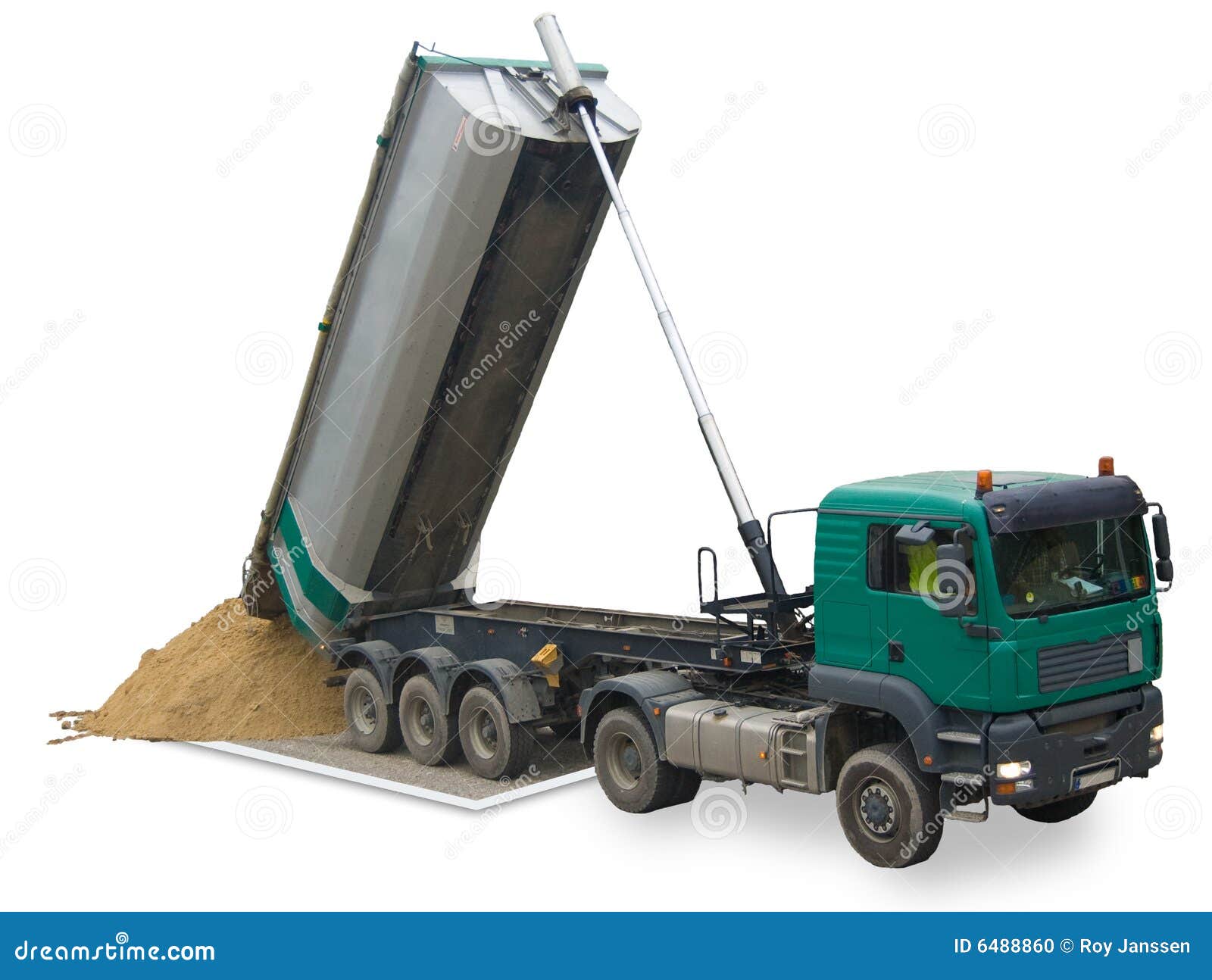 Truck unloading sand stock photo. Image of construction 6488860