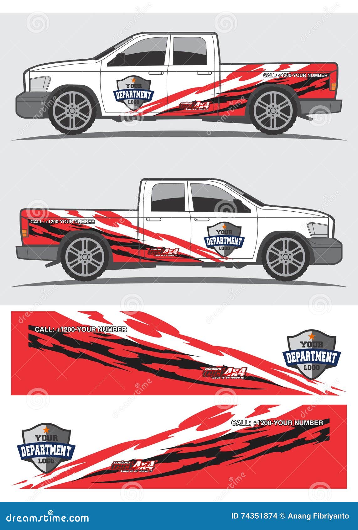 Truck And Vehicle Decal Graphic Design Stock Vector Truck And Vehicle Decal Graphic Design Stock Vector