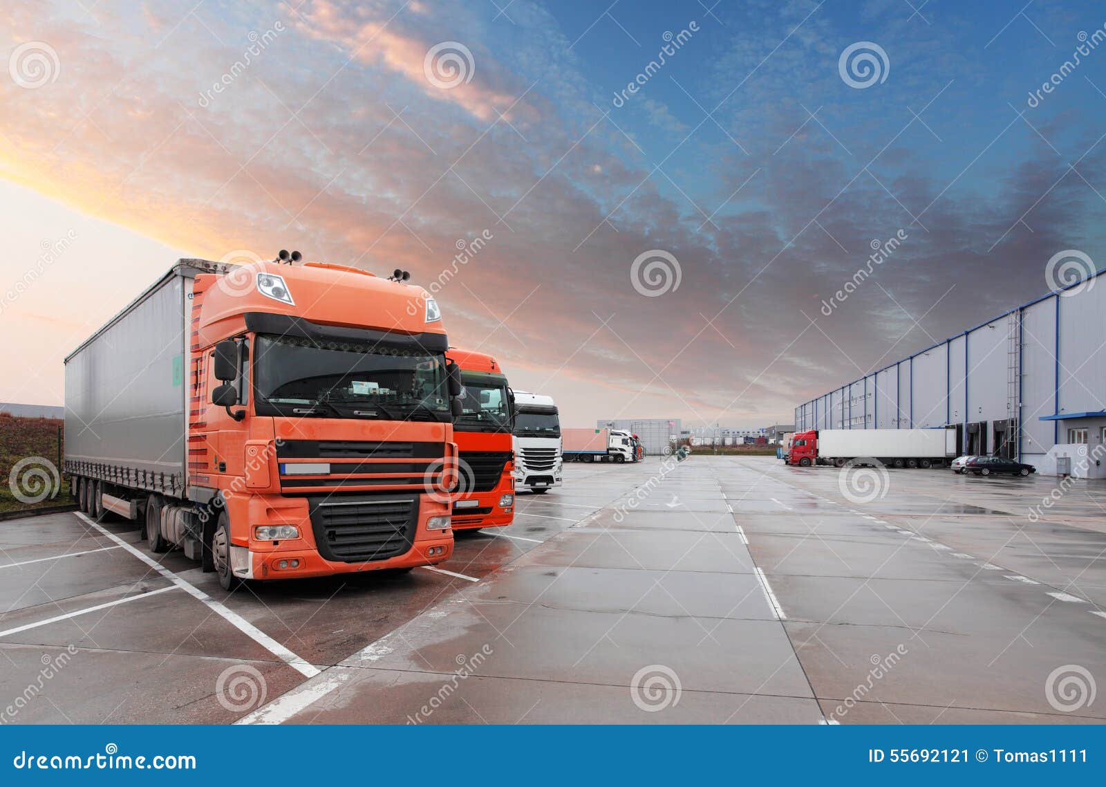 Truck in Warehouse Cargo Transport Stock Image Image of