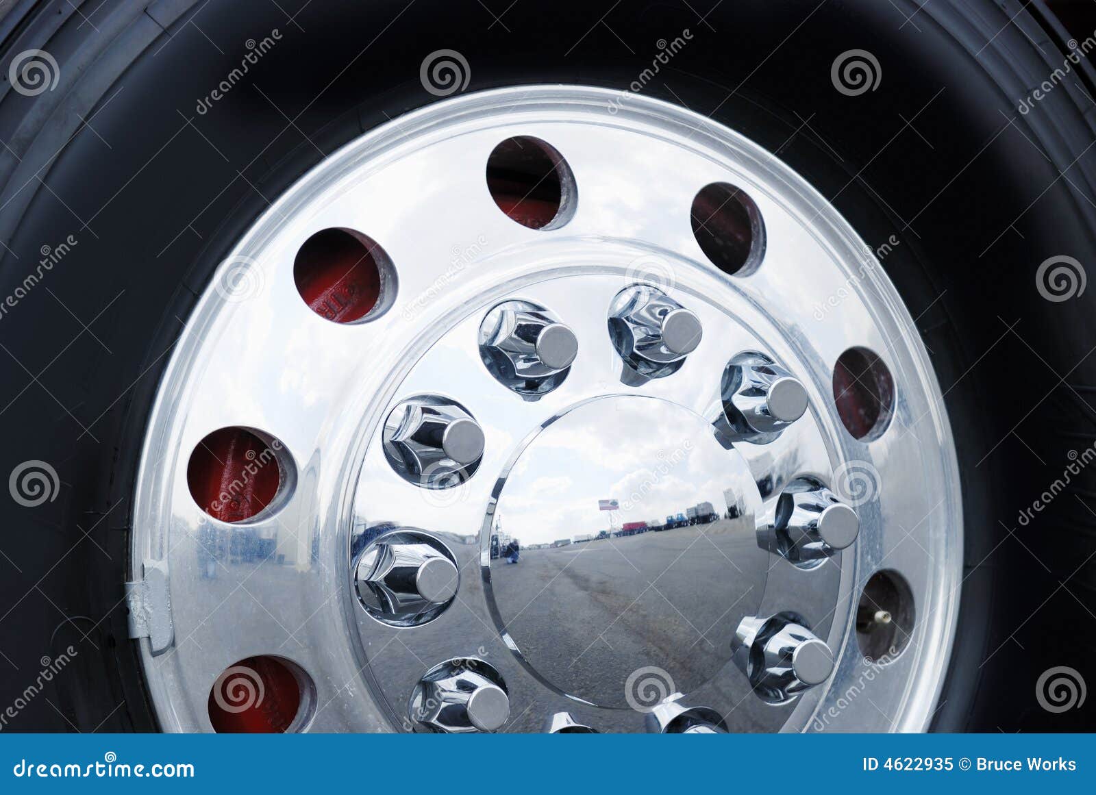Truck Wheel stock image. Image of chrome, delivery, transportation
