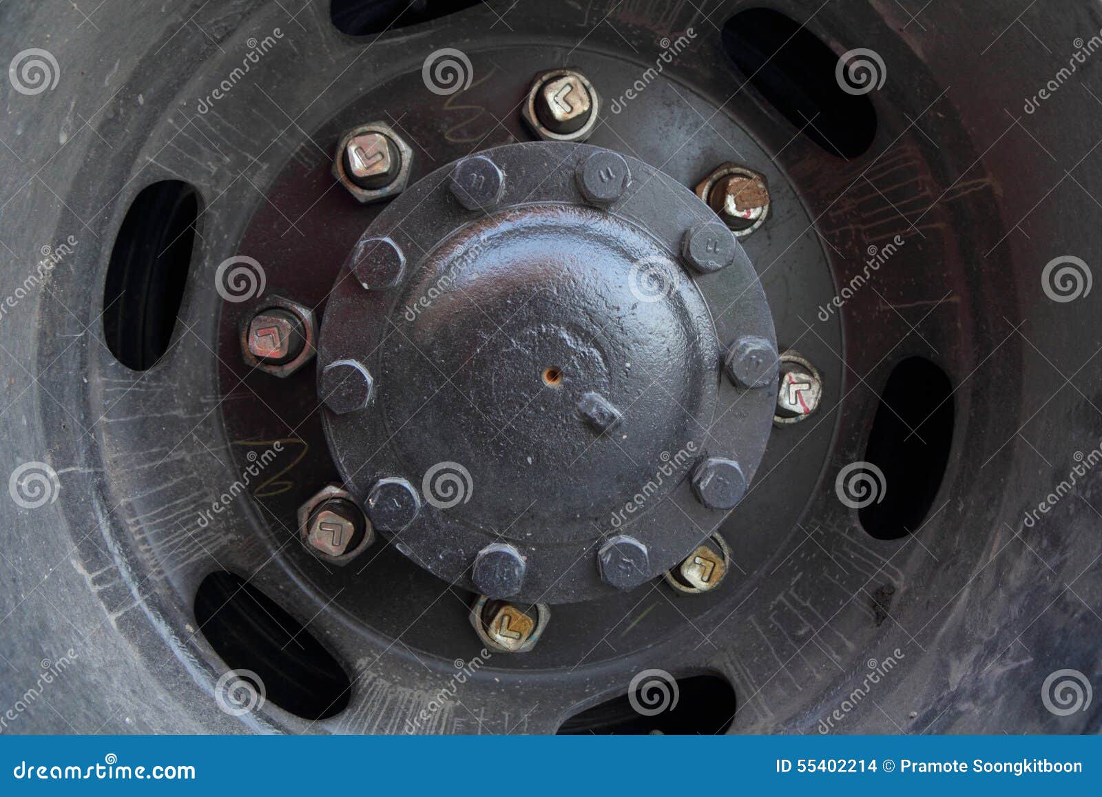 Truck wheel hub stock photo. Image of automobile, truck 55402214