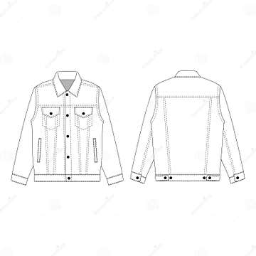 Trucker Jacket Jeans Template Clip Art Collection Stock Vector ...