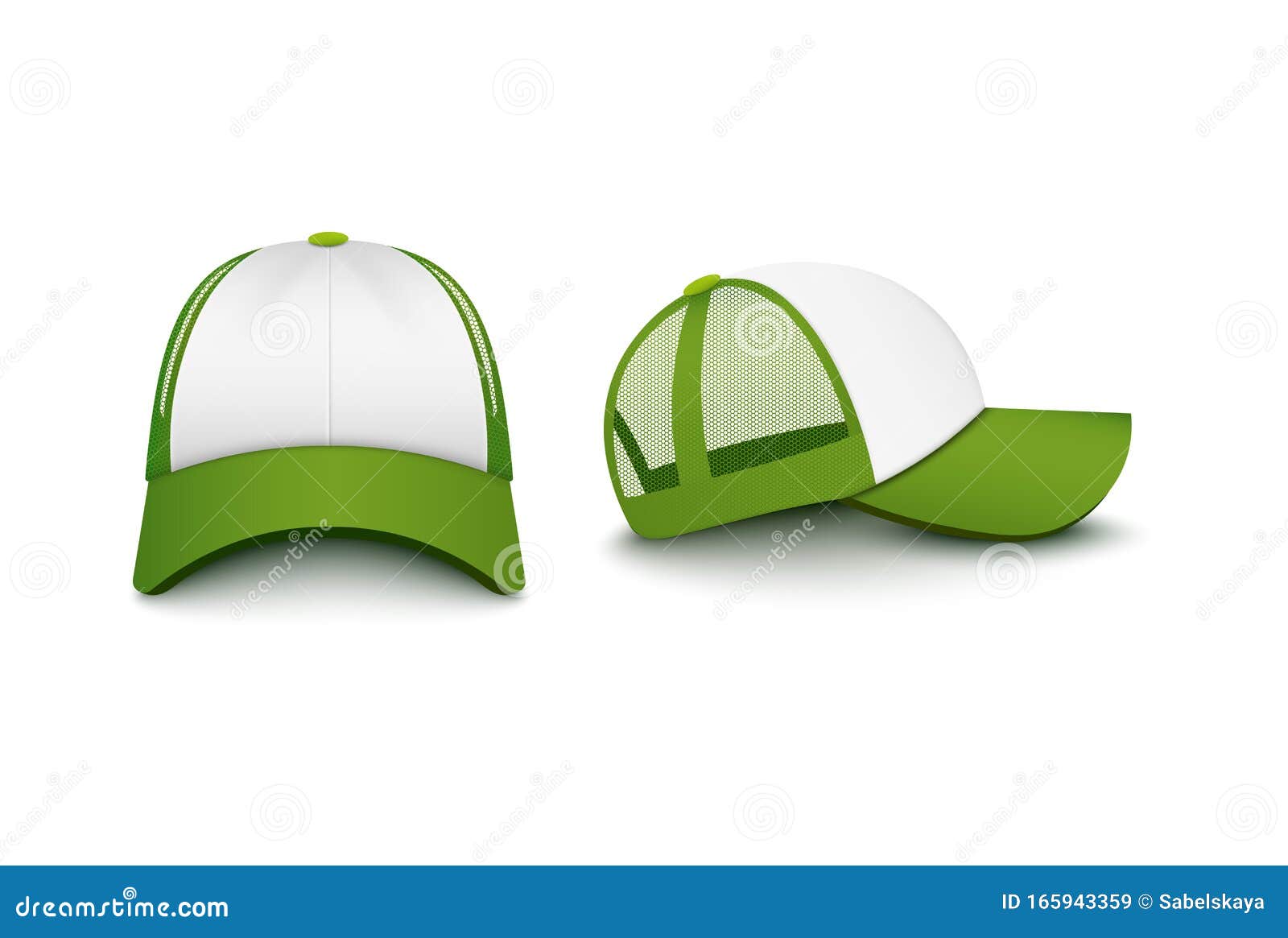 Download Trucker White Cap With Visor Front And Back Mockup Vector ...