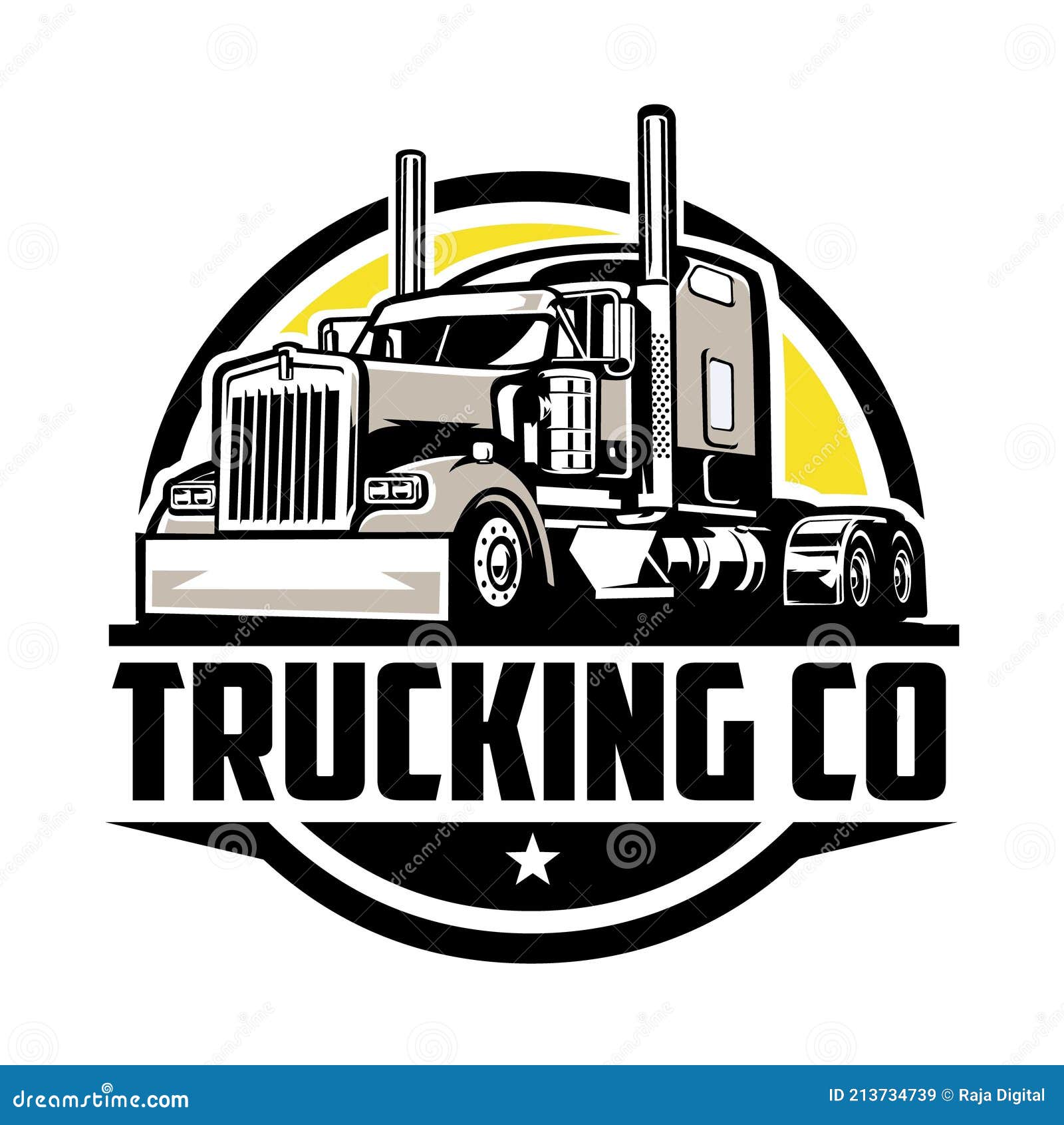 trucking company logo. premium circle badge emblem logo