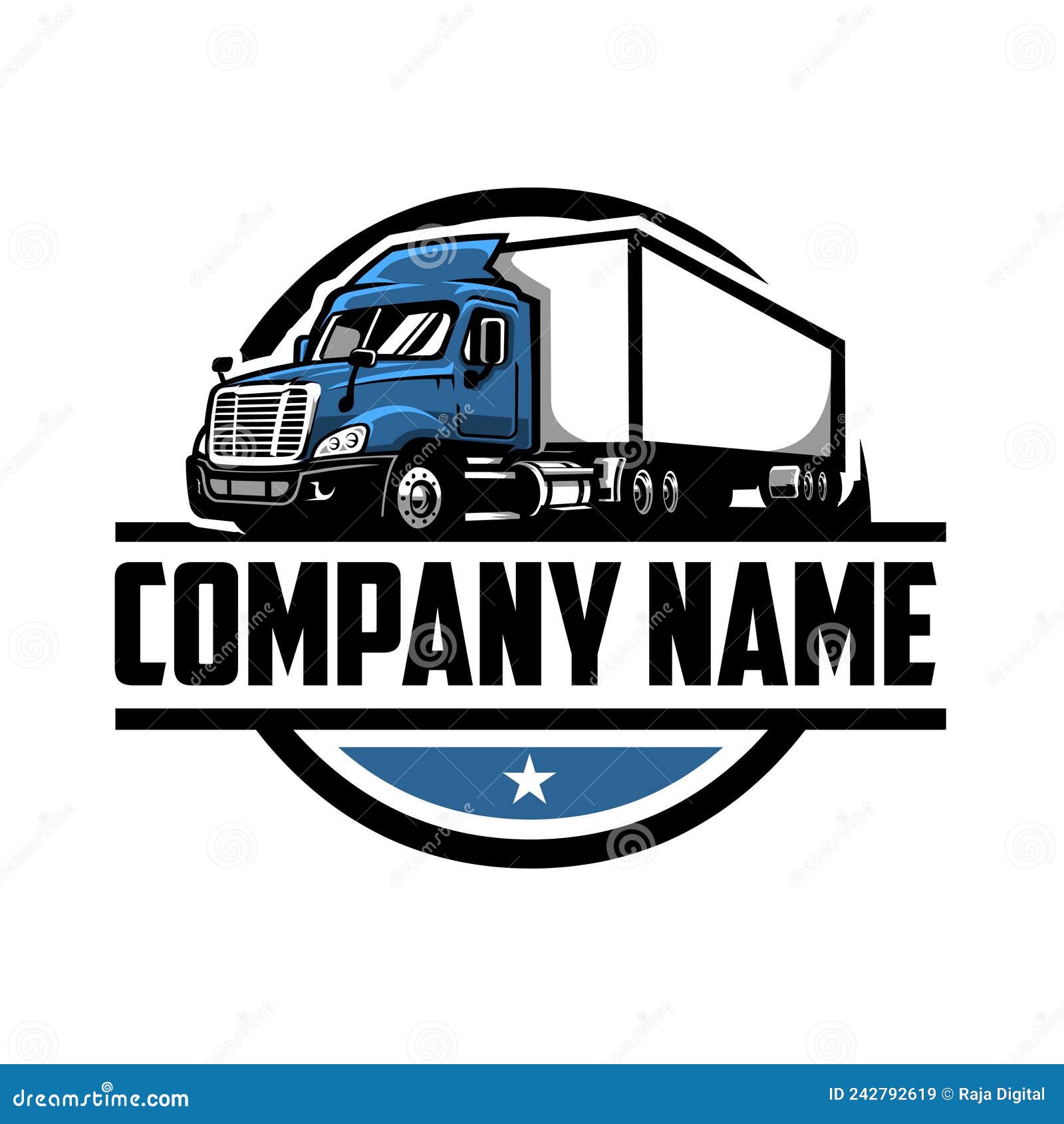 trucking company ready made logo. 18 wheeler semi truck logo 