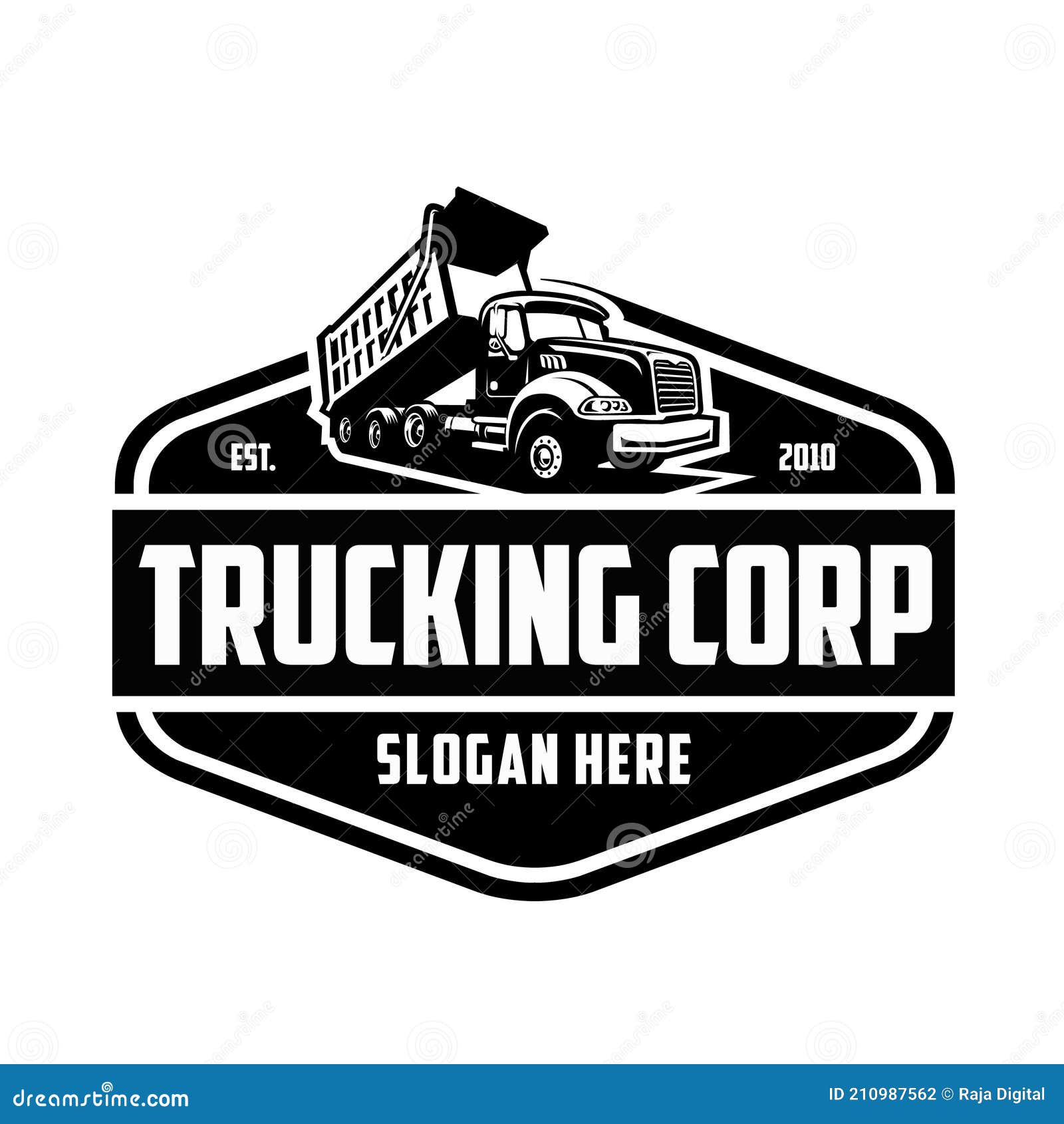 trucking logo . emblem badge concept.  . black and white color