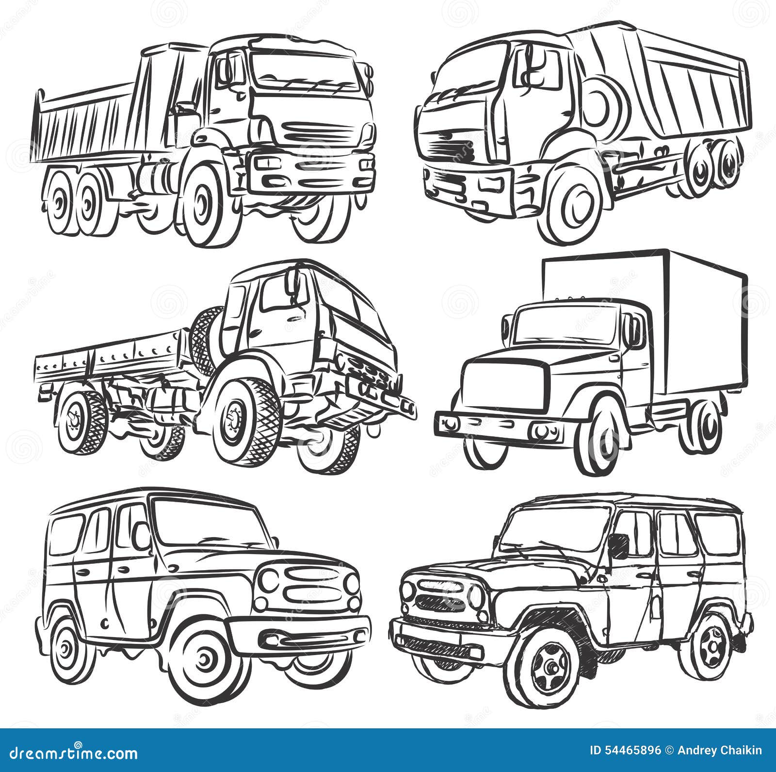 Trucks and SUVs. stock vector. Illustration of road, transportation