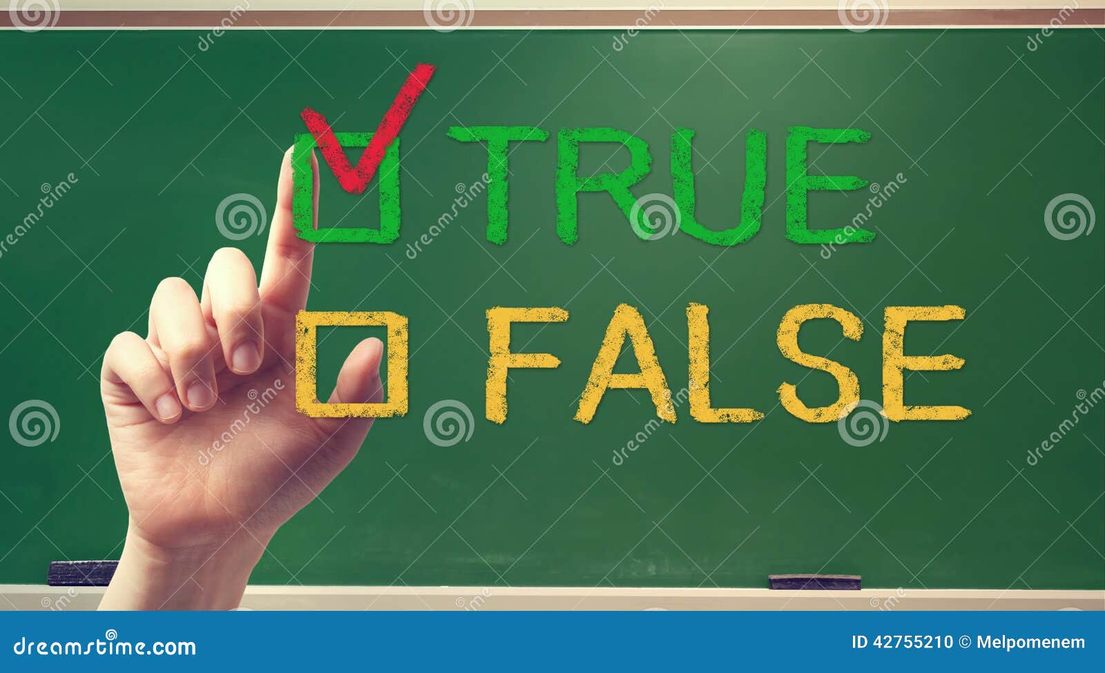 true or false checkbox with hand
