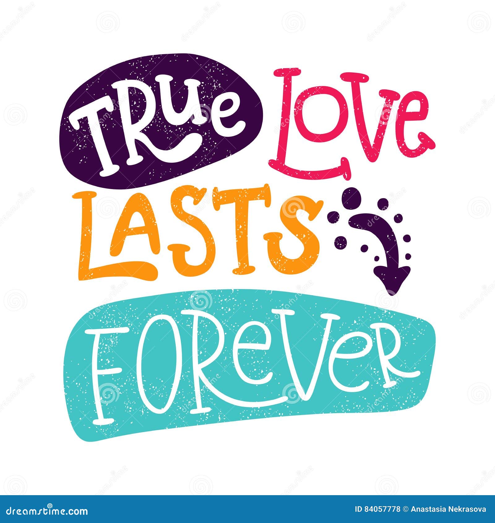 True love lasts forever Hand drawn romantic lettering Quote Royalty Free Stock s