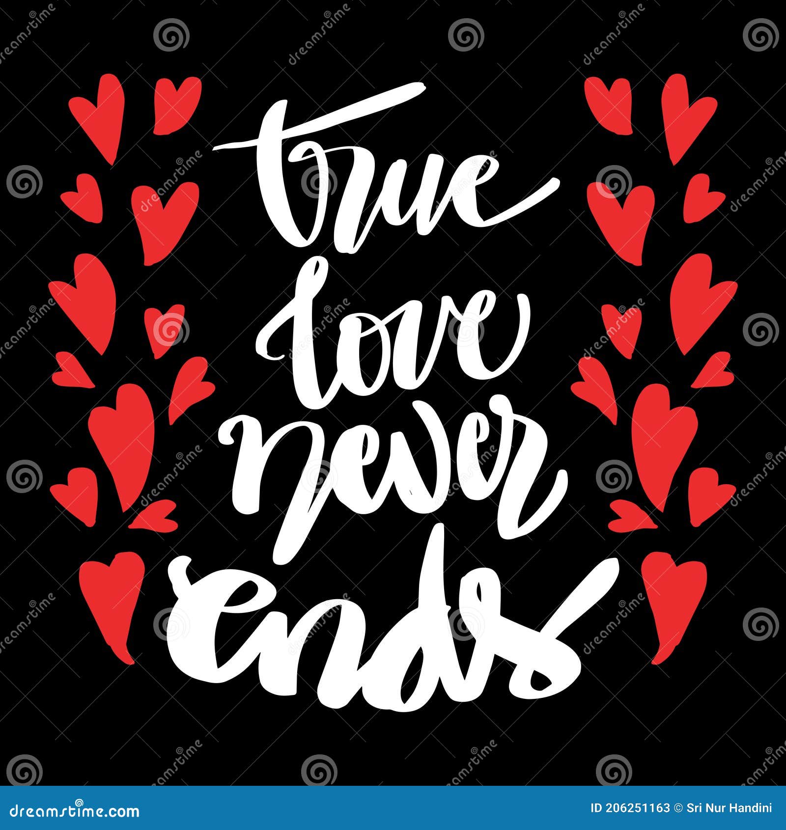 A True Love Story Never Ends. Romantic Quote Stock Vector ...
