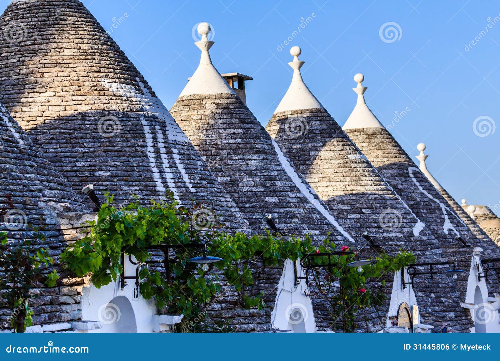 trulli roofs in alberobello, italy