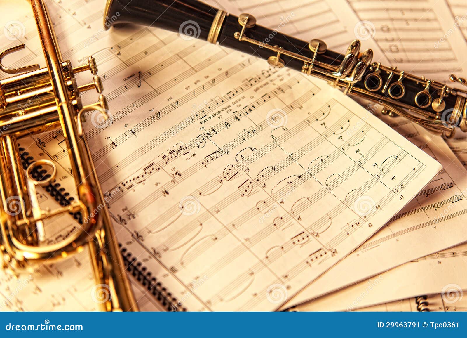 Wind Music stock image. Image of wind, note, band, sheet 29963791