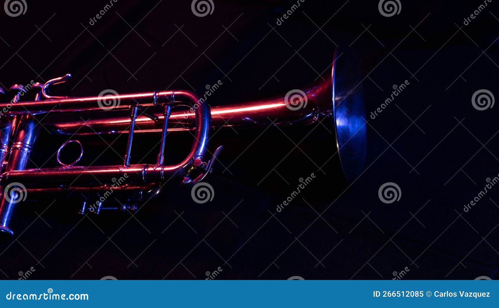 Trumpet in the Dark stock image. Image of indoors, entertainment