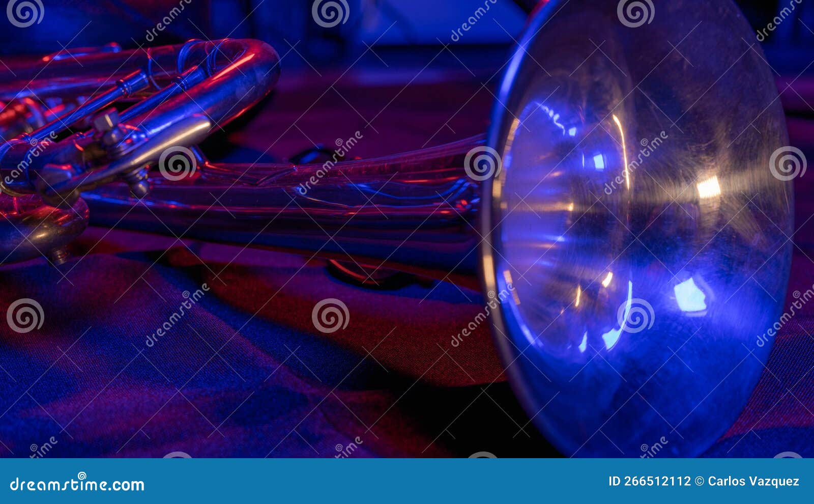 Trumpet in the Dark stock photo. Image of arts, musical 266512112