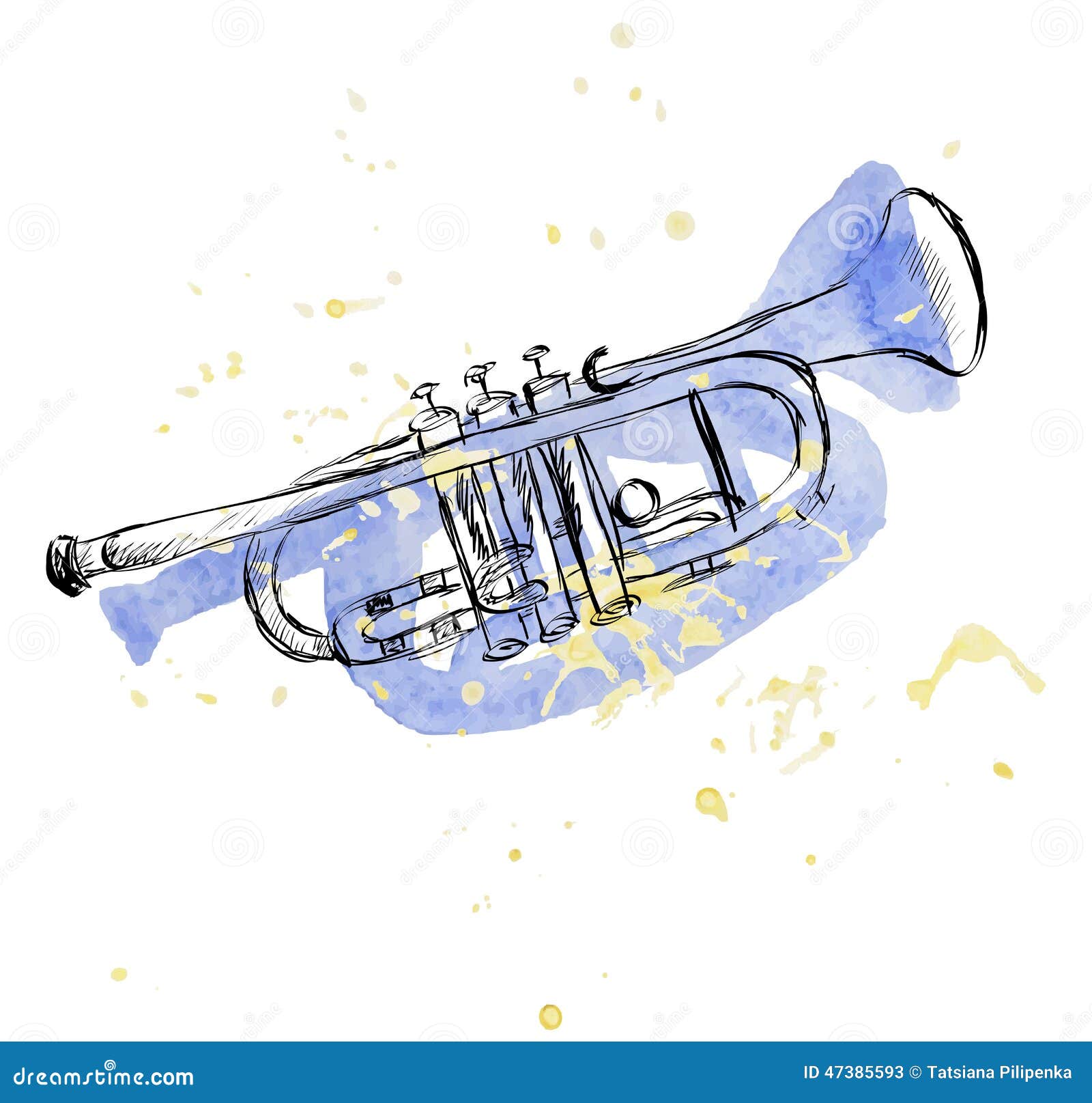 Trumpet stock vector. Illustration of grunge, background - 47385593