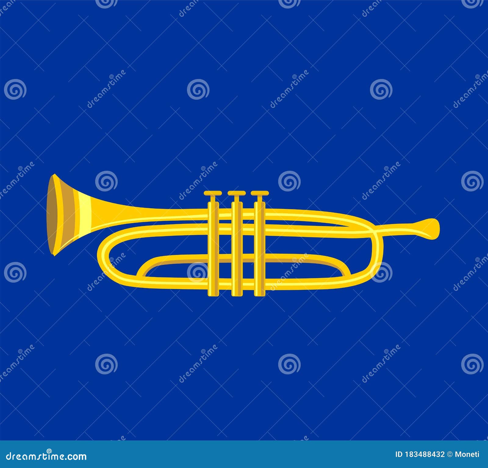 Trumpet Icon. Flat Vector Illustration Trumpet. Golden Trumpet. Wind ...