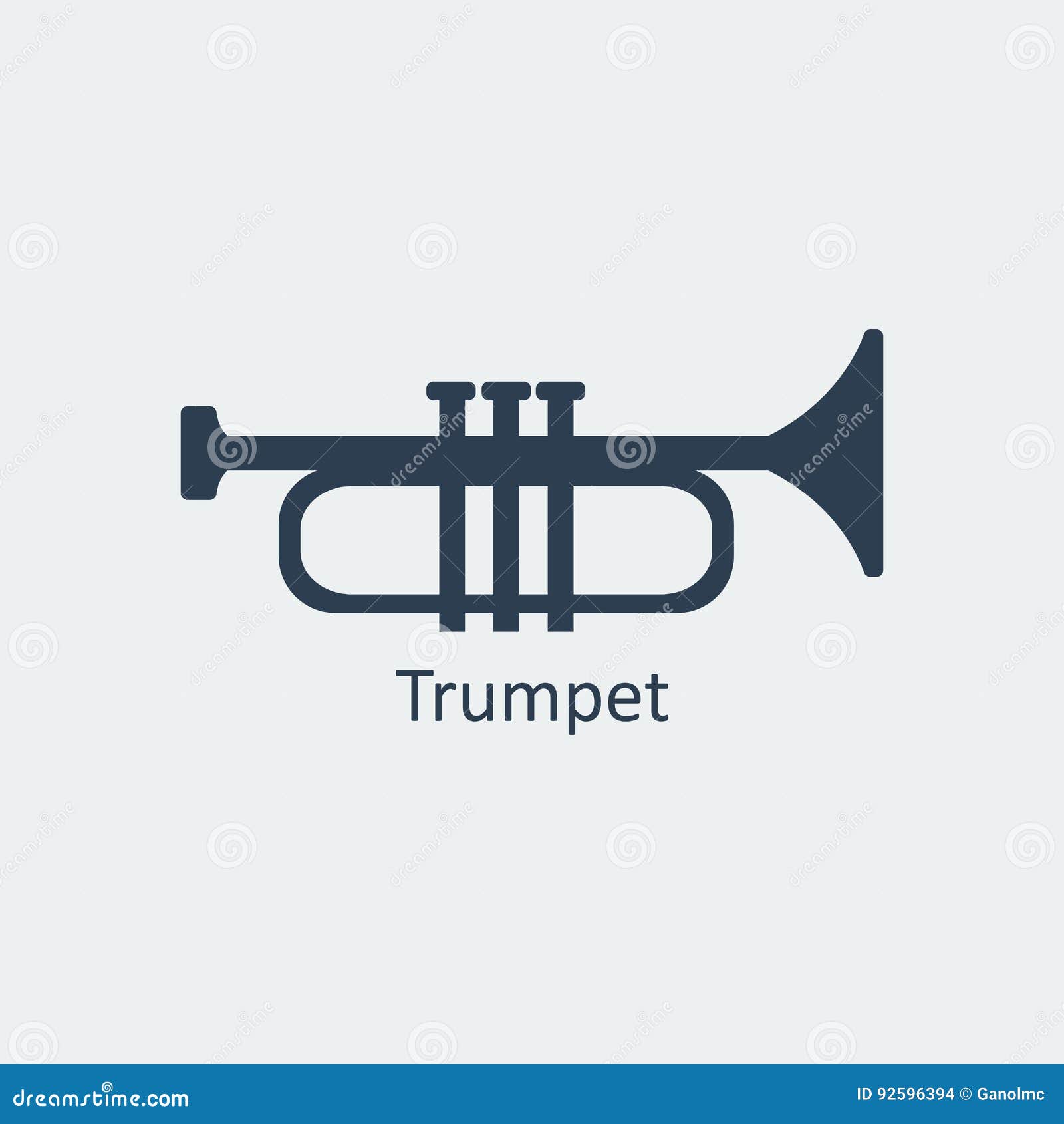 Trumpet Icon. Silhouette Vector Icon Stock Vector Illustration of