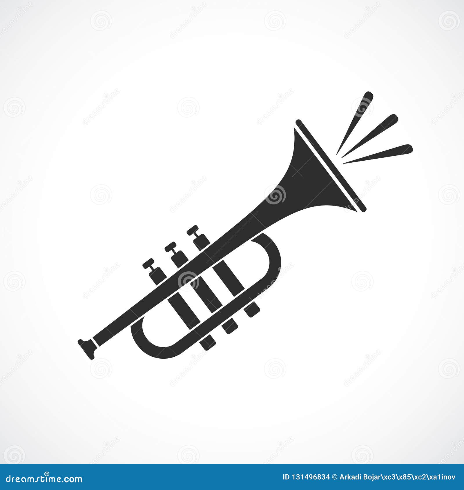 Trumpet vector icon stock vector. Illustration of flat - 131496834