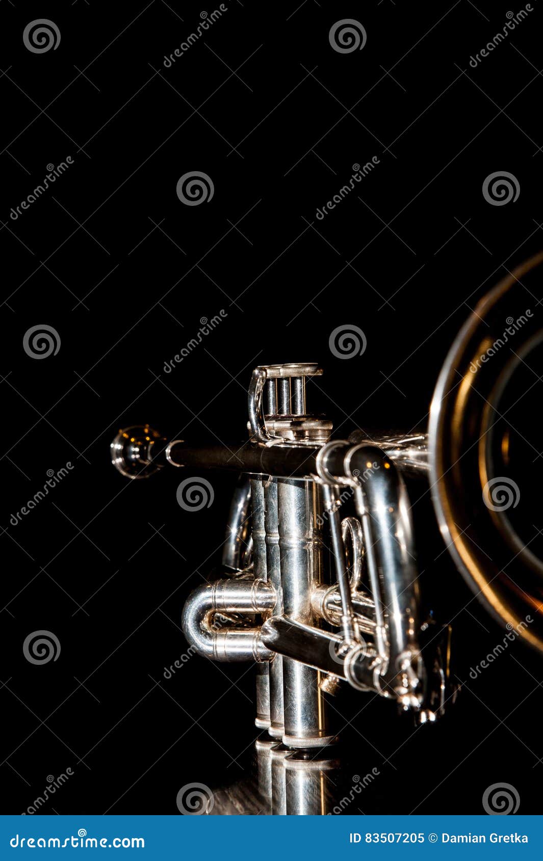 Trumpet, wind instrument stock image. Image of polished 83507205
