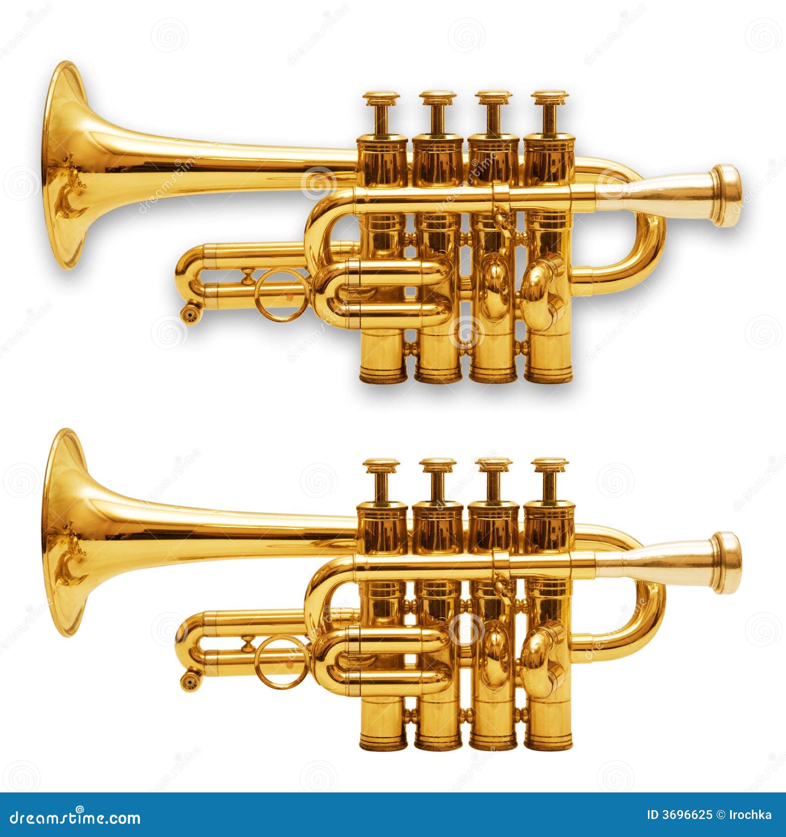 trumpets  on white