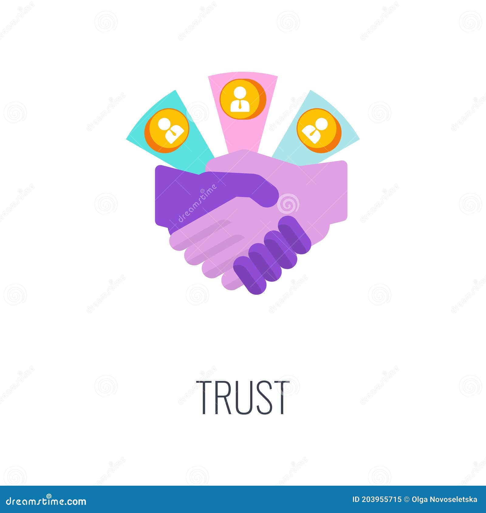 Trust Icon. Loyalty To the Brand, Company and Product Stock Vector