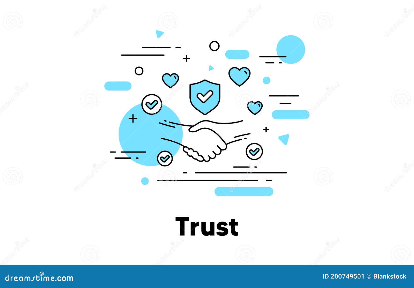 trust line icon. partnership deal, friendship and certainty. respect handshake, integrity and insurance. 