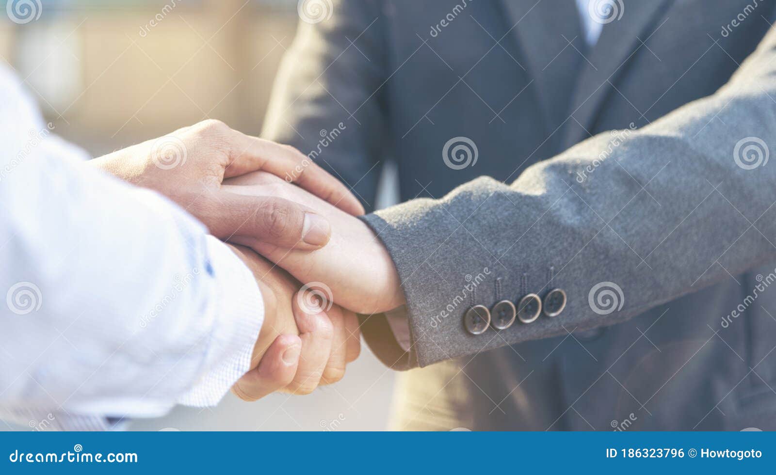 trust promise concept. honest lawyer partner with professional team make law business agreement after complete deal. ethics